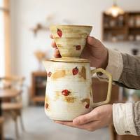 Promotion de Noël : Ensemble de filtres à café en céramique à motif personnalisé, marque V, station d'infusion manuelle pour café filtre, vente en gros pour torréfacteurs