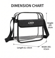 Sac bandoulière transparent en PVC style japonais preppy pour femme, approuvé pour les stades, avec chaînes et pochette à rabat