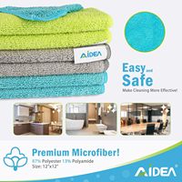 50PK Serviettes en microfibre douce - 87% polyester 13% polyamide, absorbantes et sans traces pour voitures, cuisine, fenêtres (12 po x 12 po)