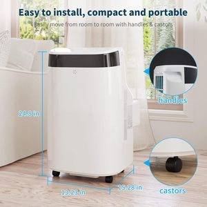 Aire Acondicionado Portátil Yoyo de 10000 Btu con Control Remoto, Ventilador de Refrigeración, Modo de Sueño para Habitación, Oficina, Dormitorio, Color Blanco - Product Image 6