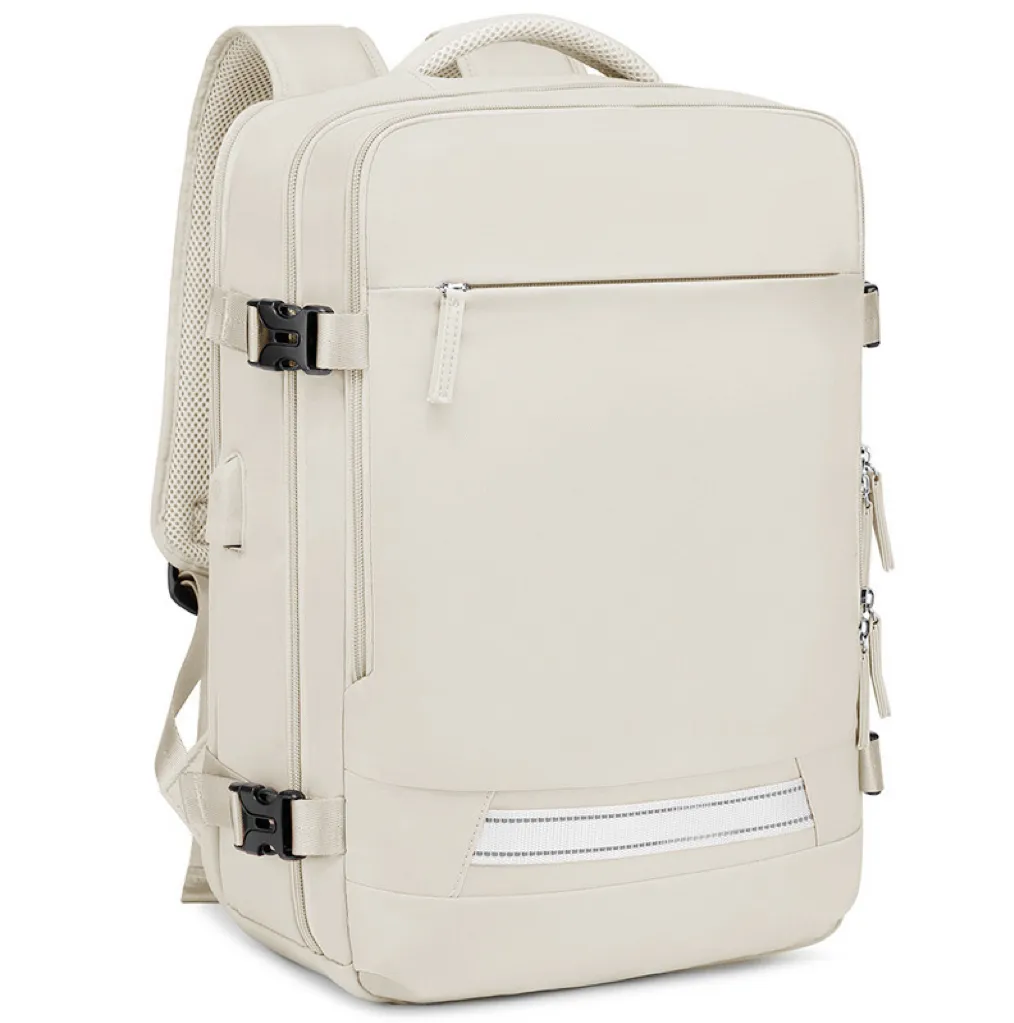 Sac à dos pour ordinateur portable pour femme, sac à dos universitaire de grande capacité, sac de travail de voyage étanche adapté à un ordinateur portable de 15.6 pouces, C-kaki