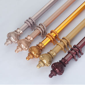 <span class=keywords><strong>Varilla</strong></span> romana de poste de cortina única tallada moderna con remates y soportes de <span class=keywords><strong>aluminio</strong></span> torcidos <span class=keywords><strong>Varilla</strong></span> de cortina única larga para un toque elegante - Product Image 2