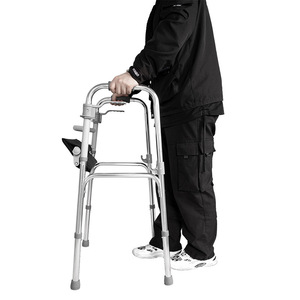 <b>Elderly</b> Walking Aid Four Legged Foldable Aluminum Alloy <b>Walker</b> Medical Rehabilitation Support - Product Image 1