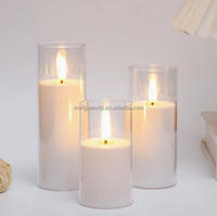 Bougies LED en acrylique tendance avec flamme mobile, bougies sans flamme à piles avec télécommande pour la décoration de mariage