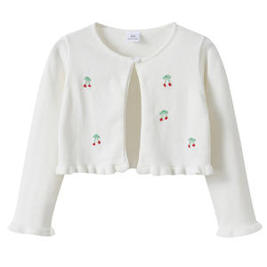 Bu Flower Girl blanco rojo mano Crotchet cereza algodón cárdigan chico acogedor térmico boda fiesta capa nupcial chal Bolero - Product Image 2