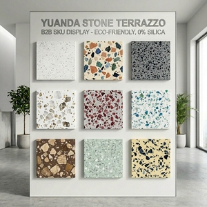 YDSTONE Terrazzo Artificiel Écologique Blanc avec Particules Bleues pour Baignoire, Terrazzo Inorganique Personnalisable pour Meuble de Salle de Bain - Product Image 4