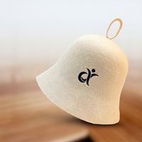 Chapeau et bonnet de sauna en laine mérinos pour femmes et hommes - Ultra doux, léger, diffuseur d'arômes, protection du cuir chevelu, sac de rangement avec boucle de suspension