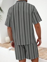 Chemise à manches courtes rayée 2025, ensemble de shorts décontractés pour hommes, été, nouveauté