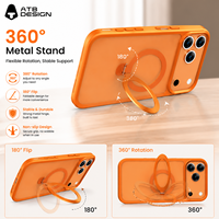 Coque de protection ATB personnalisée avec béquille pour iPhone 18 17 Pro Max, antichoc, effet peau, étui magnétique personnalisé pour téléphone portable