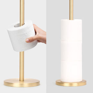 Supporto moderno supporto <span class=keywords><strong>carta</strong></span> spazzolato oro acciaio inossidabile Freestanding <span class=keywords><strong>rotolo</strong></span> di <span class=keywords><strong>carta</strong></span> <span class=keywords><strong>igienica</strong></span> supporto - Product Image 3
