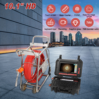 Endoscope de canalisation de vidange à écran tactile de 10.1 pouces 16GB DVR enregistrement vidéo, caméra d'inspection de tuyau d'égout de câble de 20M à 150M 7mm