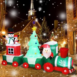 Outdoor Christmas Blow up Yard Decorations Inflatable on <b>Train</b> With Tree Decoration Ball Inflatable Xmas Decoration - Product Image 3