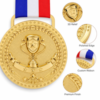 Goldene Runde Fußballmedaille mit 3D-Relief, Fußballschuh- und Tordesign aus Zinklegierung, Sportauszeichnung, Kunstskulptur, Modisch mit Band