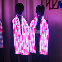 Écharpe à affichage LED à pixels, rechargeable, avec contrôle Bluetooth, pour carnaval, spectacle sur scène, concert, boîte de nuit, défilé, costume de fête