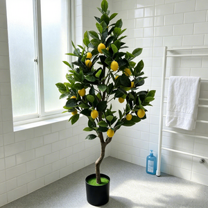 Arbre artificiel <span class=keywords><strong>citronnier</strong></span> en pot de 120 cm, directement de l'usine, avec fruits réalistes, pour la décoration d'hôtels, de bureaux et de maisons. - Product Image 2