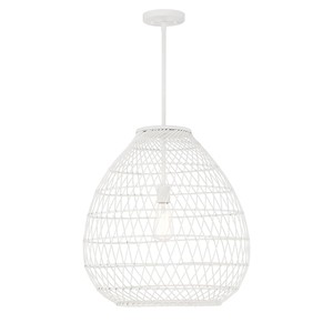 Lustre scandinave blanc tissé en forme d'œuf |   Éclairage minimaliste pour hôtel, chambre d'hôtes scandinave et espace moderne - Product Image 1