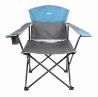 Chaise de camping pliable avec accoudoirs rembourrés, chaise pliante à structure en acier robuste, capacité de charge de 300 lb, chaise de plage d'extérieur