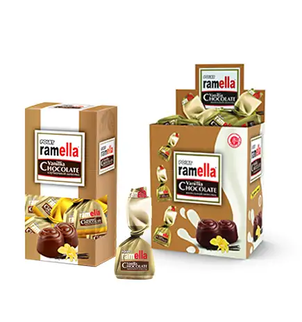 Permen Manis Lezat Kemasan Kotak 2 Kg "POLAT RAMELLA" Permen Coklat Vanilla dari 43