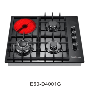 Table de cuisson intégrée 3 gaz 1 électrique OEM/ODM d'usine, surface en verre trempé, allumage électronique, protection anti-extinction de flamme - Product Image 4