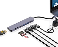 El mejor precio 7 en 1 USB C HUB, Adaptador 4K HDMI y adaptador de lector de tarjetas de memoria USB con carga PD 100W para computadora portátil