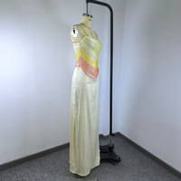 Robe de soirée sexy sans bretelles pour femme, à franges dégradées, en satin lisse et brillant, pour banquet, fête, occasion formelle, Vestido