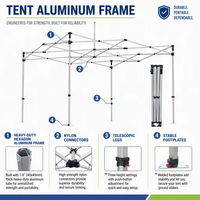 Tente pliante publicitaire personnalisée en tissu Oxford 3x3 3x4.5 3x6, chapiteau de mariage, gazebo, stand d'exposition