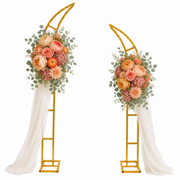 Kit d'arche florale de mariage, support métallique demi-lune doré pour ballons, idéal pour décorations de mariage, anniversaire, baby shower et fêtes