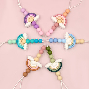 Silicone <b>Rainbow</b> Beads Cartoon Teether Loose Beads For <b>Bracelet</b> Making Mixed Shapes Epoxy Resin - Product Image 3