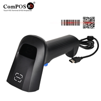 Pemindai Barcode QR 2D USB Berkabel Portabel untuk Solusi POS Supermarket Stok Tersedia Banyak