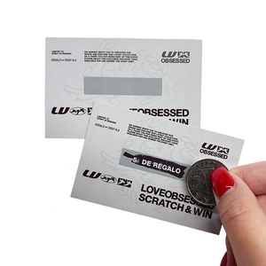 Cartes à gratter personnalisées pour révélation de <span class=keywords><strong>prix</strong></span>, cartes à gratter promotionnelles avec logo personnalisé, cartes à gratter pour gagner des réductions pour la publicité d'entreprise - Product Image 1