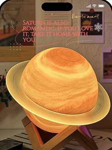 Lampe d'ambiance rétro 3D personnalisée <span class=keywords><strong>Saturne</strong></span> à changement <span class=keywords><strong>de</strong></span> couleur avec haut-parleur <span class=keywords><strong>de</strong></span> jeu sans fil BT à piles et étoiles arc-en-ciel, idéale comme cadeau. - Product Image 3