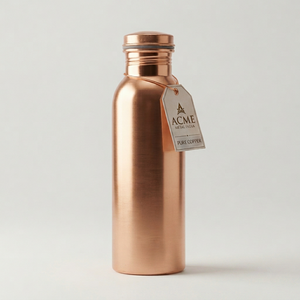 Simple <b>Copper</b> <b>Bottle</b> High Quality Durable Eco Friendly Water <b>Bottle</b> Perfect For Daily Hydration Yoga Gym Office And Travel - Product Image 1