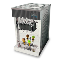 Machine à Glace Commerciale Entièrement Automatique en Acier Inoxydable 304 Haute Productivité pour 3 Saveurs - Glace aux Noix, Sirop, Eau