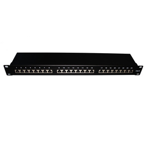 Panneau de brassage réseau blindé 24 ports 1U 19 pouces monté en rack <span class=keywords><strong>Cat</strong></span> 5e/<span class=keywords><strong>Cat</strong></span> 6/<span class=keywords><strong>Cat</strong></span> <span class=keywords><strong>6A</strong></span> Noir Ports <span class=keywords><strong>RJ</strong></span> <span class=keywords><strong>45</strong></span> pour rack de serveur Centre de données - Product Image 2