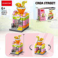 LELE BROTHER Nuevo Set de Mini Bloques de Construcción Vista Callejera de la Ciudad con Tienda de Dulces, Cafetería y Juguetes para Niñas de Ensueño