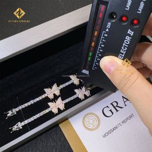 Unique Elegant Style Iced Out Hip Hop Jewelry S925 <b>Silver</b> VVS1 Moissanite Diamond Butterfly <b>Charm</b> Cluster Tennis Chain <b>Bracelet</b> - Product Image 3