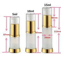 Bouteille à pression, petit contenant de lotion, en plastique, sans air, pour produits cosmétiques, 5ML, 10ML ou 15ML