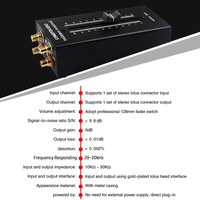 Pengontrol Volume Speaker Aktif Preamp Pasif Konektor RCA 128Mm Fader Presisi Penyesuaian Volume Pengontrol Speaker Audio A