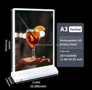 Bán Hot hình chữ nhật A6/A5/A4/A3 hai mặt <span class=keywords><strong>LED</strong></span> hộp đèn sạc có thể thay đổi hiển thị đầy đủ màu sắc đen/trắng để sử dụng trong nhà - Product Image 6