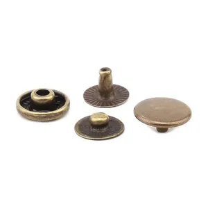 Tùy Chỉnh 15Mm <span class=keywords><strong>Flatback</strong></span> Brass Da <span class=keywords><strong>Snap</strong></span> Nút Kim Loại <span class=keywords><strong>Fastener</strong></span> Với Khắc Logo Mạ Phong Cách Cho Da - Product Image 3