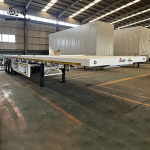 Nouvelle <span class=keywords><strong>promotion</strong></span> 20/40 pieds 3 <span class=keywords><strong>essieux</strong></span> 60 tonnes semi-<span class=keywords><strong>remorque</strong></span> à plateau - Product Image 2