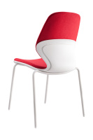 Chaise de visiteur de bureau en PU rembourré, empilable, avec cadre multicolore en acier peint au four (PP vierge), C 19*1.8mm, CPY-502