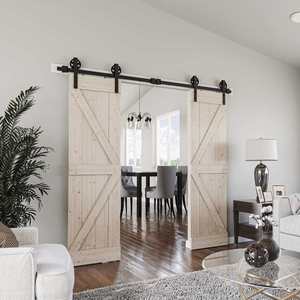 WEKIS Nuevo Kit de Herrajes para Puertas Correderas de Granero, Estilo Rústico Moderno, para Puertas de Lamas de Madera, Interiores/Garajes, Madera Maciza, Fibra de Vidrio, Apartamentos - Product Image 4