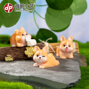 Figura de Resina de Cachorro de Corgi, Linda Miniatura de Animal, Decoración para el Hogar, Oficina o Auto, Artesanía Artística - Product Image 4