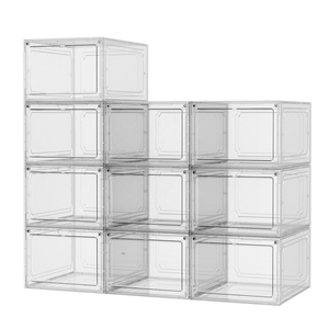 New nhựa rõ ràng giày lưu trữ hộp chống bụi trong suốt <span class=keywords><strong>PP</strong></span> giày lưu trữ Stackable Organizer - Product Image 1