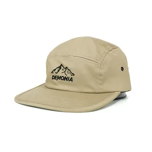 Gorra Camp Running Lightweight Unstructured Camp Hat Brim Custom Logo 5 Panel Baseball Cap