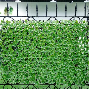 New Generation High Quality UV Proof Garden Ornaments Plastic Artificial Leaves Green Grass Wall Fence For Home Decoration