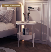Table d'appoint moderne crème en acier au carbone, étagère mobile créative, design simple, table à thé convertible pour Netflix, mobilier de maison pour salon