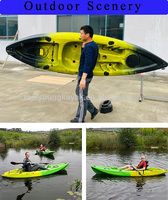 Kayak en plastique pas cher, portable, pour une personne, petit bateau, siège unique, kayak de pêche chinois, pagaie