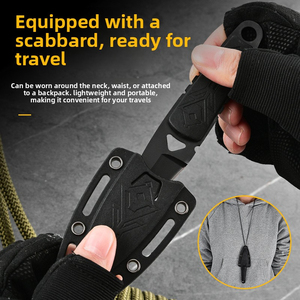 Couteau <span class=keywords><strong>de</strong></span> poche tactique multifonctionnel en acier inoxydable, mini couteau à lame fixe pour l'extérieur, couteau <span class=keywords><strong>de</strong></span> défense personnel à porter en collier, vente en gros, DIY - Product Image 4